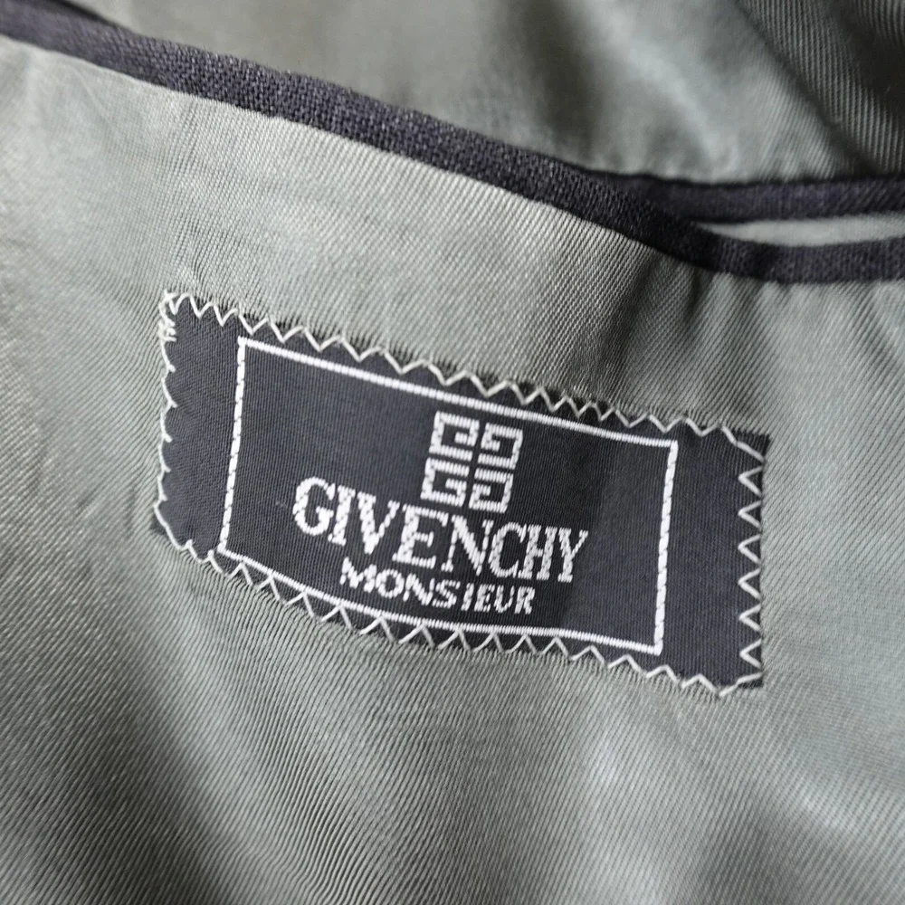 VTG Givenchy Monsieur Jacket Mens 46 Gray Wool Sport Coat Blazer Union‎ Made USA